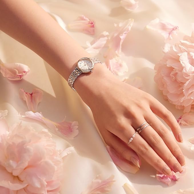 SEIKO LUKIA GROW LAB-GROWN DIAMONDS SILVER & PINK GOLD WOMEN WATCH SSWA002