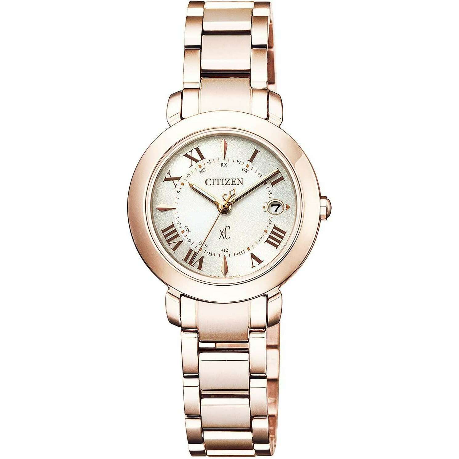 ROOK JAPAN:CITIZEN XC HIKARI COLLECTION ECO-DRIVE RADIO SOLAR PINK GOLD LADIES WATCH ES9444-50A,JDM Watch,Citizen xC