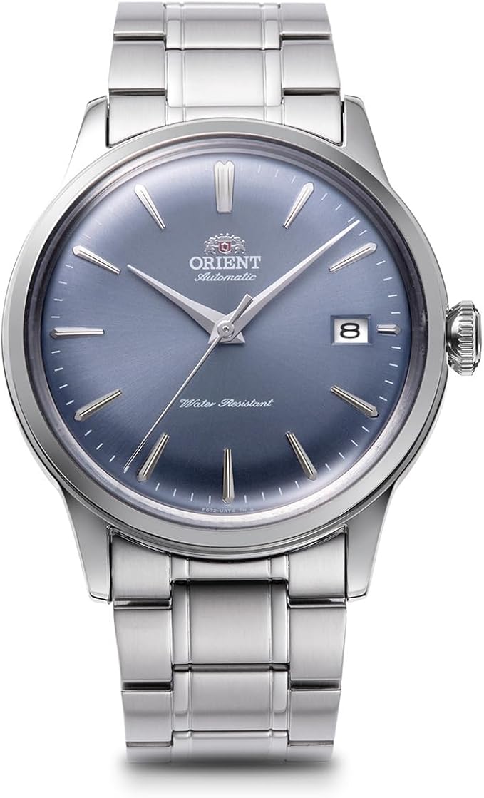 ORIENT BAMBINO AUTOMATIC SILVER & LIGHT BLUE MEN WATCH RN-AC0M10L