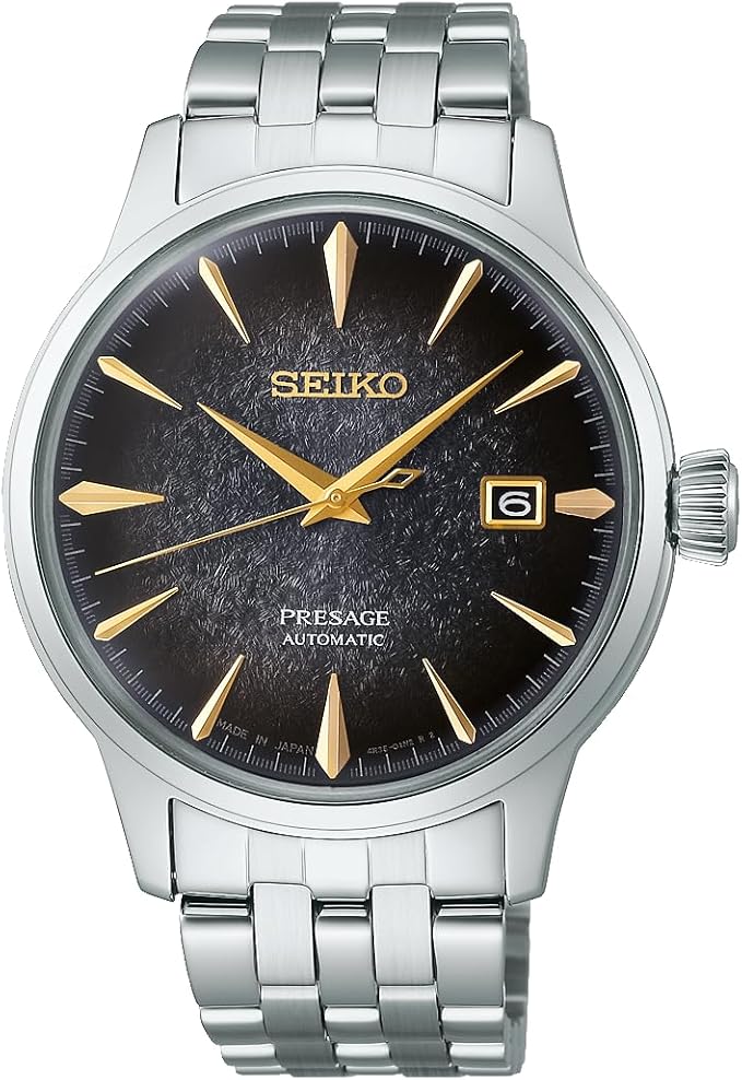 SEIKO PRESAGE COCKTAIL TIME STAR BAR LIMITED EDITION SILVER & BLACK MEN WATCH SARY245