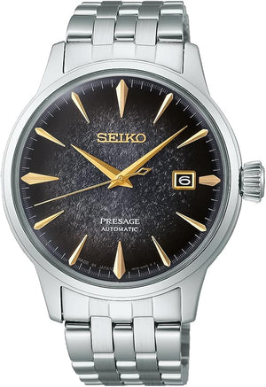 SEIKO PRESAGE COCKTAIL TIME STAR BAR LIMITED EDITION SILVER & BLACK MEN WATCH SARY245