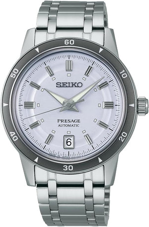 SEIKO PRESAGE STYLE 60'S SERIES AUTOMATIC SILVER VIOLET DIAL MEN WATCH SARY267