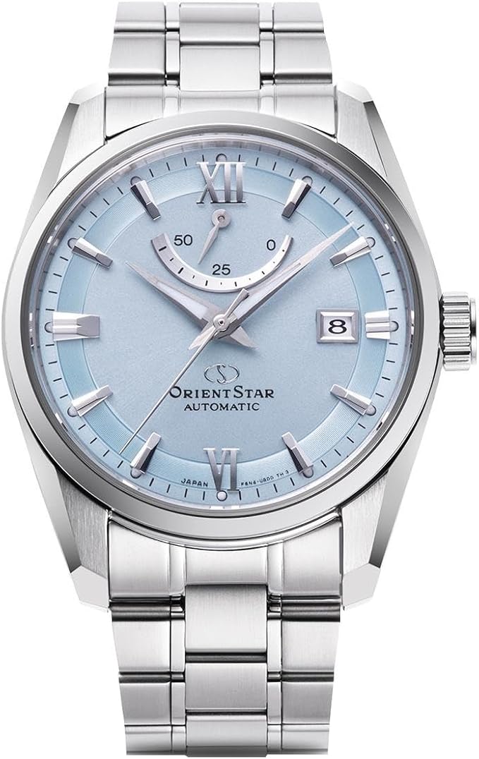 ORIENT STAR MECHANICAL AUTOMATIC SILVER & ICE BLUE MEN WATCH RK-AU0109L