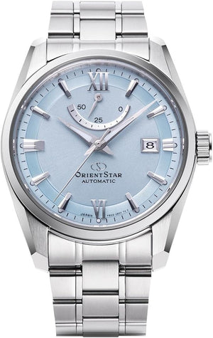 ORIENT STAR MECHANICAL AUTOMATIC SILVER & ICE BLUE MEN WATCH RK-AU0109L