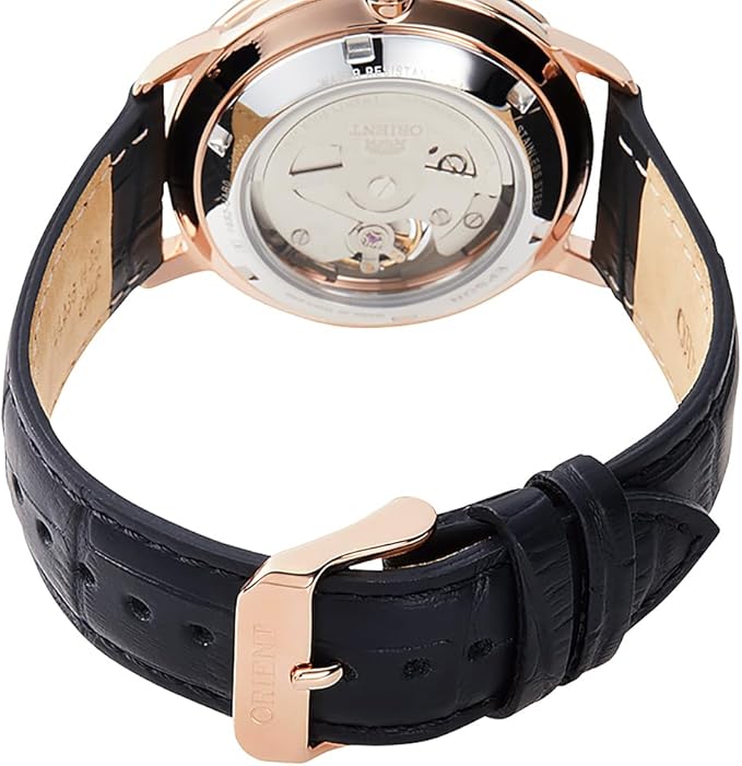 ORIENT BASIC CONCEPT AUTOMATIC OPEN HEART BLACK LEATHER STRAP MEN WATCH RN-AR0103B