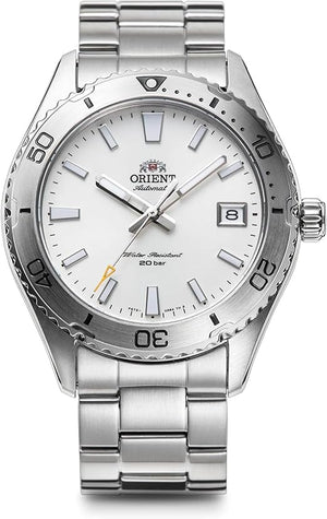 ORIENT MAKO 40 AUTOMATIC DIVERS SILVER & WHITE MEN WATCH RN-AC0Q03S