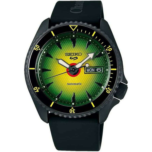 SEIKO 5 SPORTS CHAOS FISHING CLUB COLLAB GREEN & YELLOW DIAL MEN WATCH ...