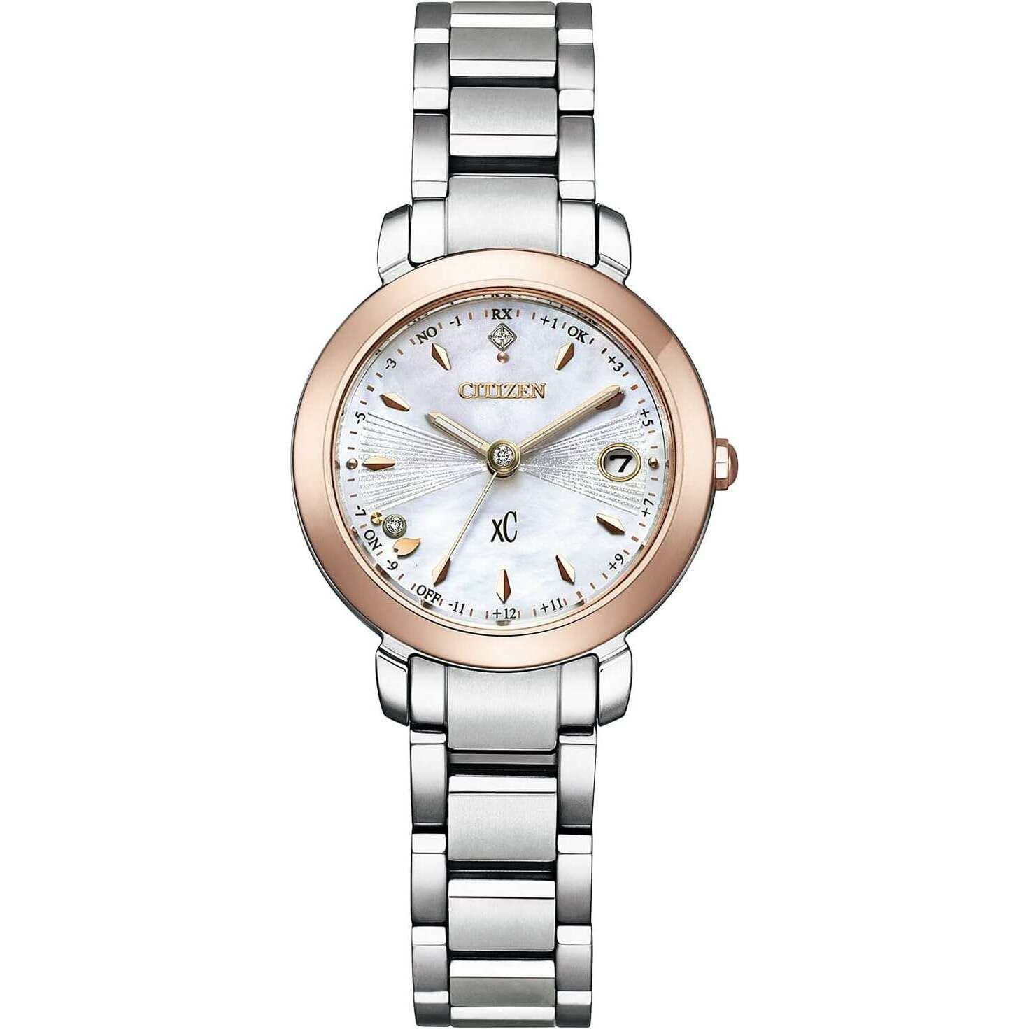 ROOK JAPAN:CITIZEN XC ECO-DRIVE FLORET DIAMOND MODEL SILVER & PINK LADIES WATCH ES9445-73W,JDM Watch,Citizen xC