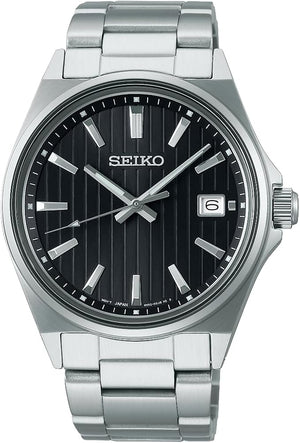 SEIKO SELECTION S SERIES STAINLESS STEEL SILVER & BLACK MEN WATCH SBTH005