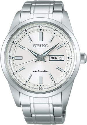 SEIKO SELECTION MECHANICAL SEE-THROUGH BACK DAY-DATE SILVER MEN WATCH SARV001