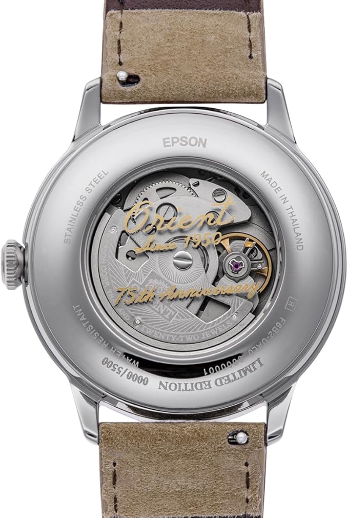 ORIENT BAMBINO SUN&MOON 75TH ANNIVERSARY INTERCHANGEABLE STRAP MEN WATCH (750 LIMITED) RN-AK0808S