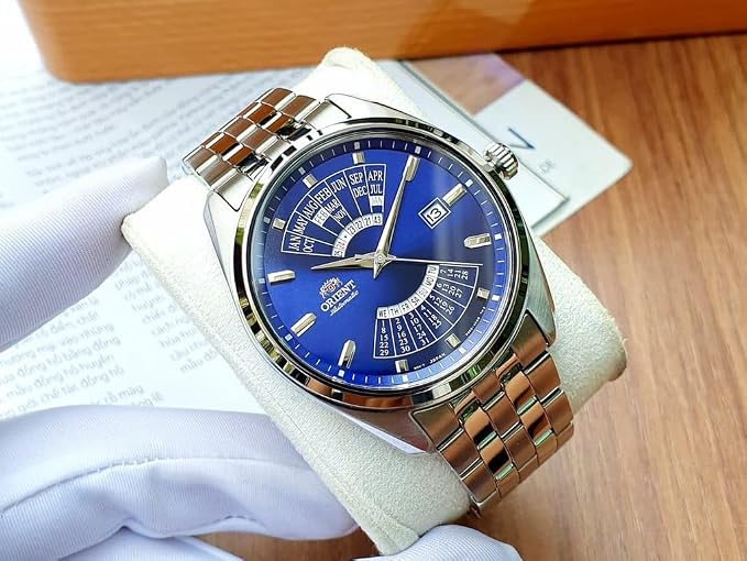 ORIENT MECHANICAL CONTEMPORARY SILVER BLUE MEN WATCH RA-BA0003L00C