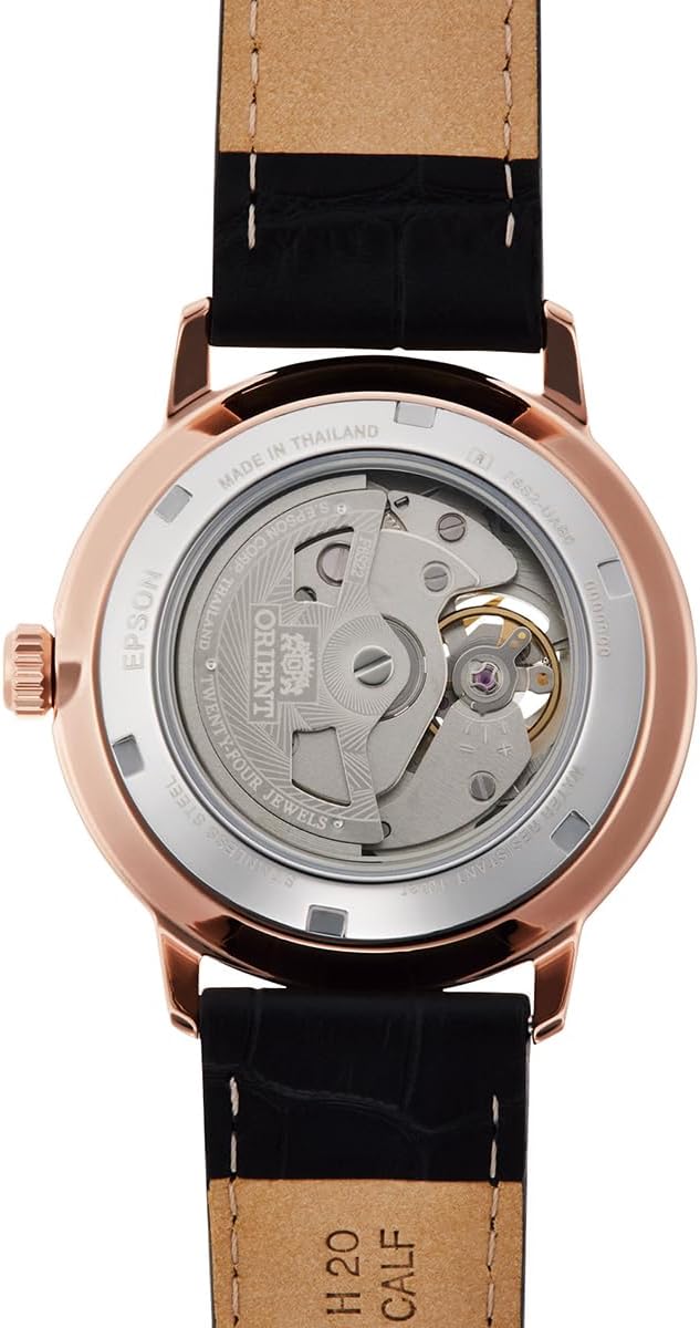 ORIENT BASIC CONCEPT AUTOMATIC OPEN HEART BLACK LEATHER STRAP MEN WATCH RN-AR0103B