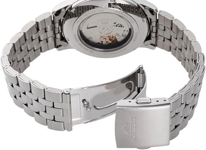 ORIENT AUTOMATIC ANALOG SILVER & BLACK MEN WATCH RN-AC0F01B