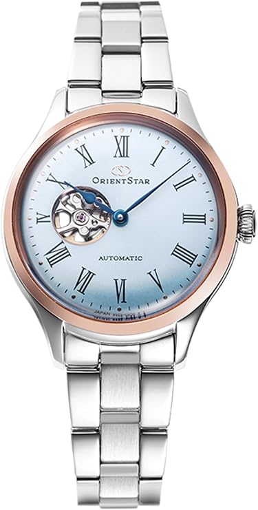ORIENT STAR CLASSIC SEMI-SKELETON SILVER & SKY BLUE WOMEN WATCH (LIMITED 180) RK-ND0020L