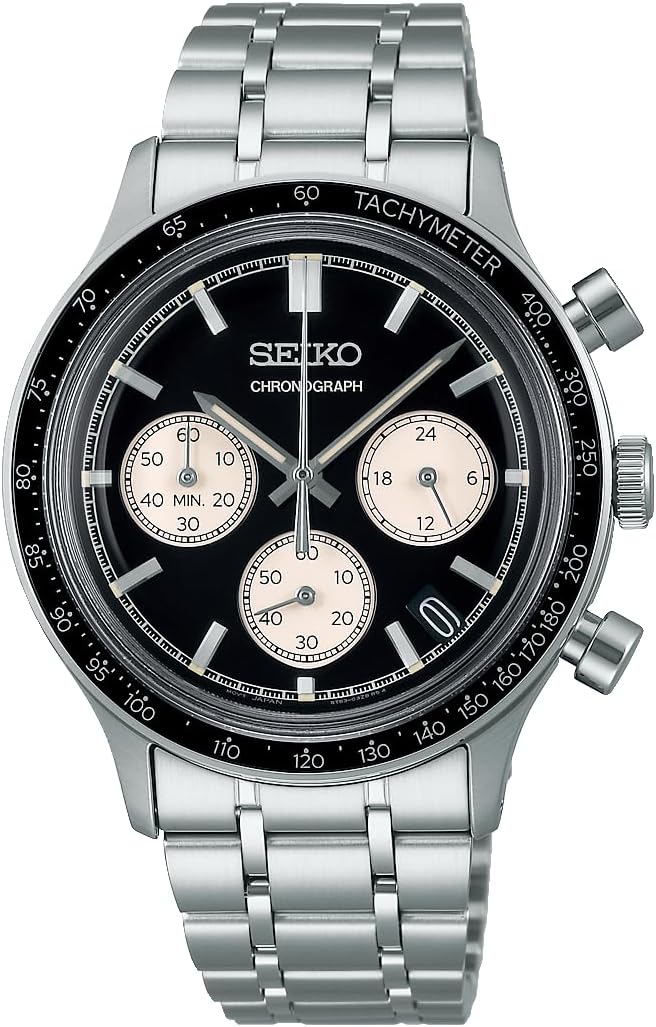 SEIKO SELECTION ANALOG CHRONOGRAPH SILVER & BLACK MEN WATCH SBTR055