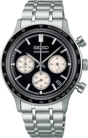 SEIKO SELECTION ANALOG CHRONOGRAPH SILVER & BLACK MEN WATCH SBTR055