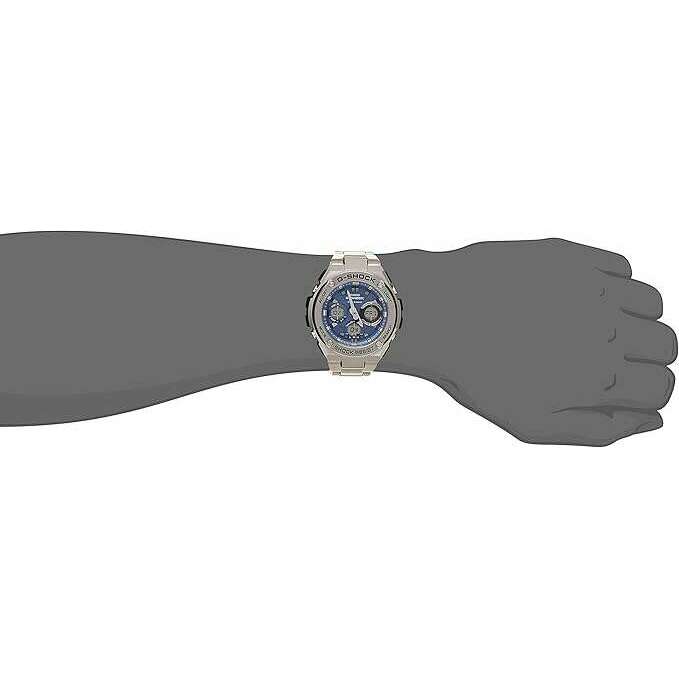 ROOK JAPAN:CASIO G-SHOCK G-STEEL RADIO SOLAR SILVER & BLUE ANALOG DIGITAL MEN WATCH GST-W110D-2AJF,JDM Watch,Casio G-Shock