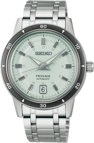 SEIKO PRESAGE STYLE 60'S SERIES AUTOMATIC SILVER ICE GREEN DIAL MEN WATCH SARY265