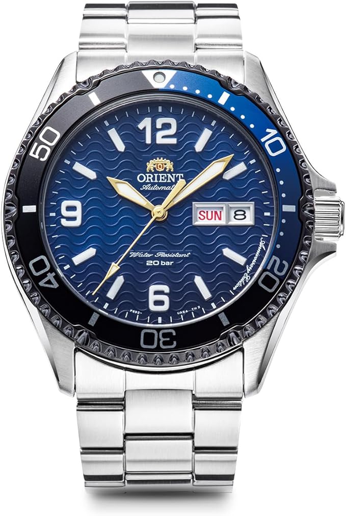 ORIENT MAKO AUTOMATIC DIVERS SILVER & BLUE MEN WATCH (500 LIMITED) RN-AA0822L
