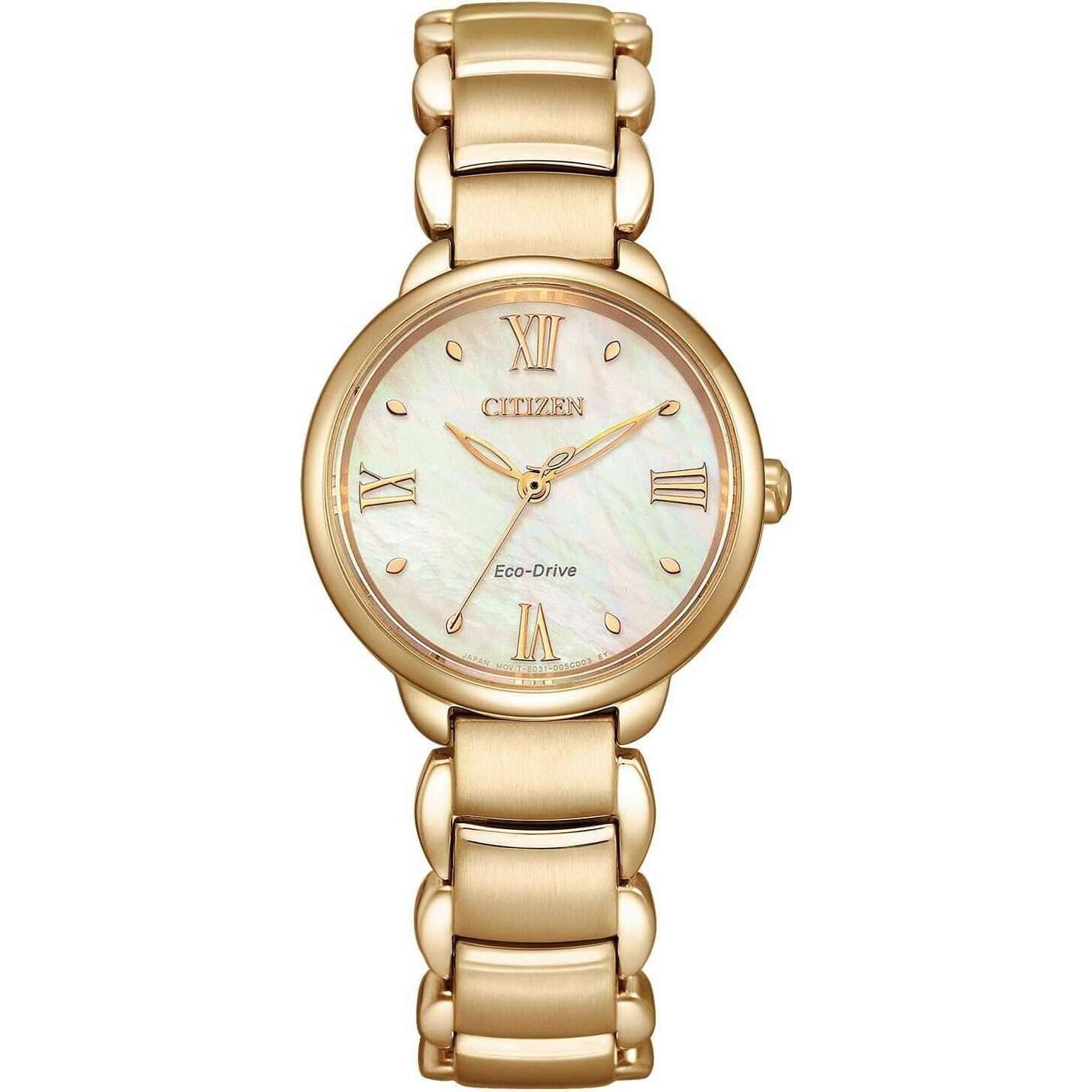 ROOK JAPAN:CITIZEN L ECO-DRIVE SOLAR WARM GOLD STRAP PEARL COLORED DIAL LADIES WATCH EM0929-81Y,JDM Watch,Citizen L