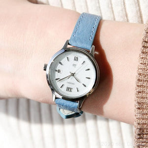 ORIENT IO NATURAL & PLAIN SOLAR BLUE LEATHER STRAP WOMEN WATCH RN-WG0417S