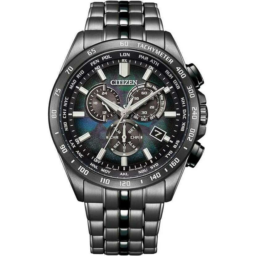 CITIZEN COLLECTION LAYERS OF TIME ECO DRIVE RADIO SOLAR BLACK MEN