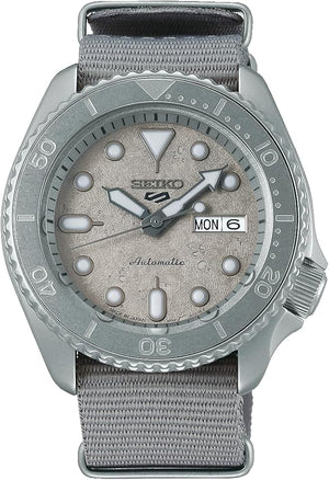 SEIKO 5 SPORTS CEMENT BOY "STREET STYLE" NYLON STRAP GREY MEN WATCH SBSA127