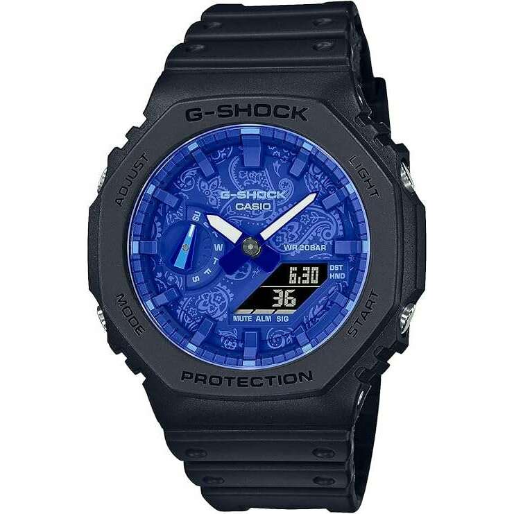 ROOK JAPAN:CASIO G-SHOCK BLUE PAISLEY SERIES LIMITED MODEL BLACK & BLUE MEN WATCH GA-2100BP-1AJF,JDM Watch,Casio G-Shock