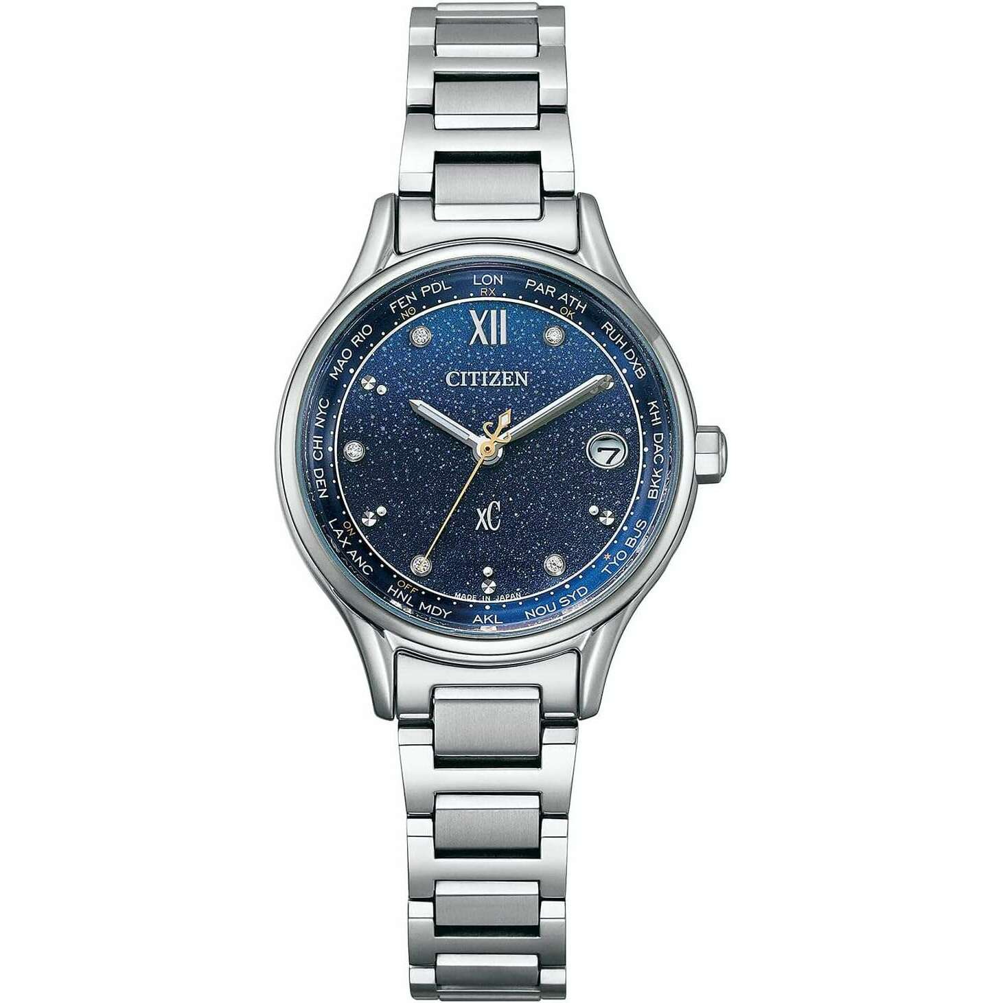 CITIZEN XC DEAR COLLECTION ECO-DRIVE RADIO SILVER & BLUE