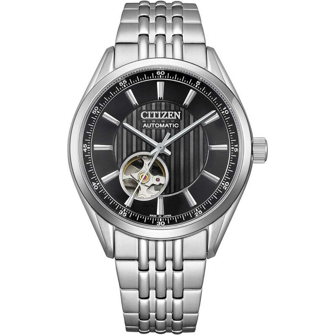CITIZEN COLLECTION MECHANICAL AUTOMATIC OPEN HEART SILVER & BLACK