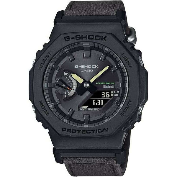 CASIO G-SHOCK WEB-EXCLUSIVE BLUETOOTH FABRIC STRAP DARK BROWN MEN 