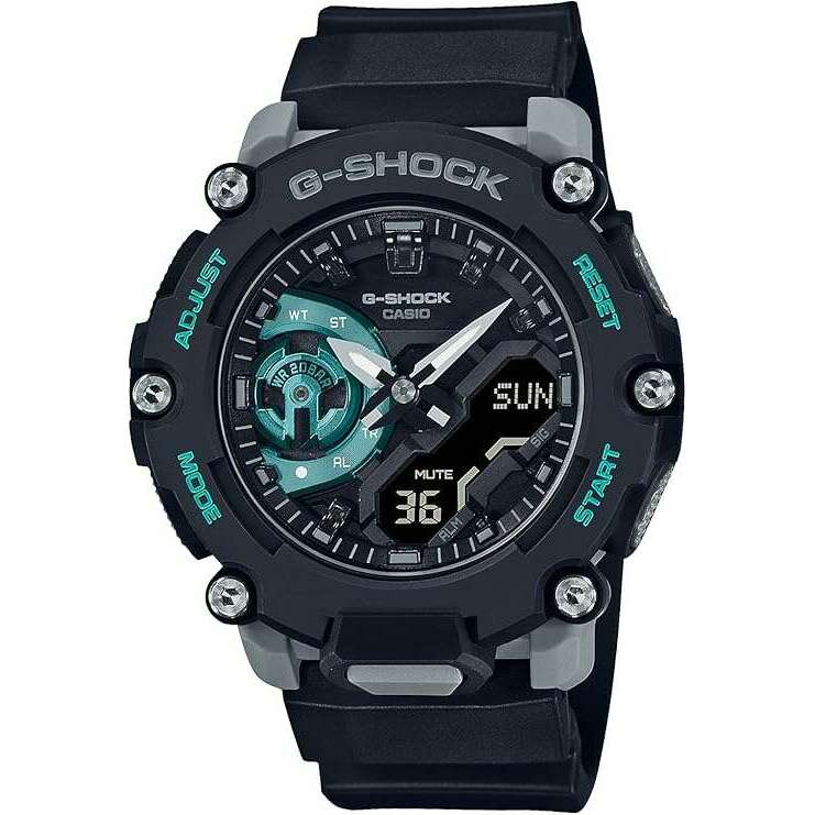 ROOK JAPAN:CASIO G-SHOCK DAY-DATE ANALOG DIGITAL DIAL BLACK & BLUE MEN WATCH GA-2200M-1AJF,JDM Watch,Casio G-Shock