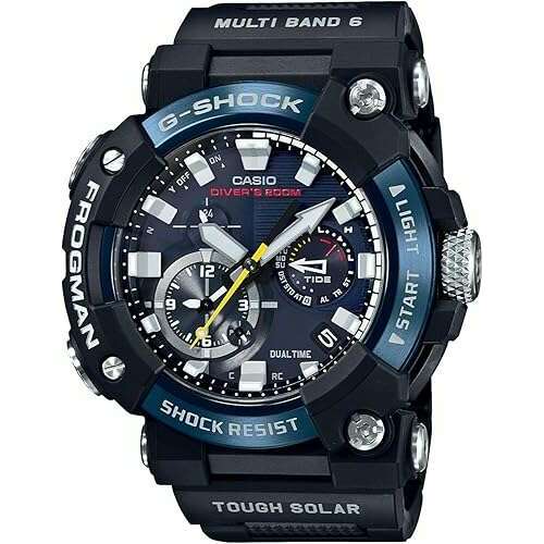 CASIO G-SHOCK FROGMAN BLUETOOTH RADIO SOLAR BLACK & BLUE MEN WATCH