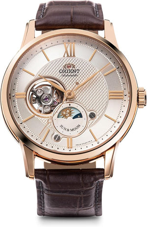 ORIENT SUN&MOON CLASSIC AUTOMATIC WHITE SILVER MEN WATCH RN-AS0002S