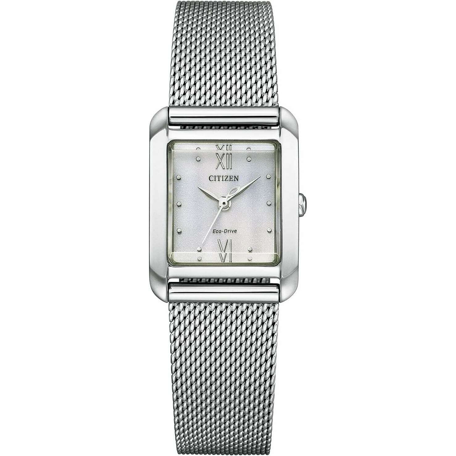 ROOK JAPAN:CITIZEN ECO-DRIVE SILVER & BLUE STRAP SQUARE MODEL LADIES WATCH EW5590-62A,JDM Watch,The Citizen