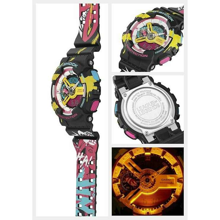 ROOK JAPAN:CASIO G-SHOCK LEAGUE OF LEGENDS COLLABORATION MULTICOLORED MEN WATCH GA-110LL-1AJR,JDM Watch,Casio G-Shock