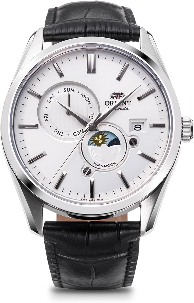 ORIENT SUN&MOON AUTOMATIC CONTEMPORARY WHITE SILVER MEN WATCH RN-AK0305S