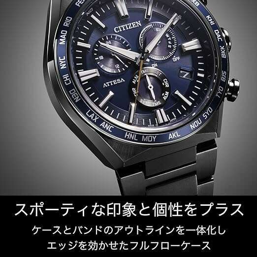 ROOK JAPAN:CITIZEN ATTESA ECO DRIVE RADIO SOLAR BLACK TITANIUM DARK BLUE MEN WATCH CB5967-66L,JDM Watch,Citizen Attesa