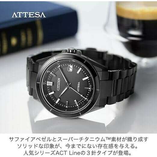 CITIZEN ATTESA RADIO WAVE SOLAR BLACK MEN WATCH CB3035-72E