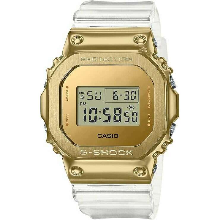 ROOK JAPAN:CASIO G-SHOCK METAL COVERED CLEAR & GOLD DIGITAL MEN WATCH GM-5600SG-9JF,JDM Watch,Casio G-Shock