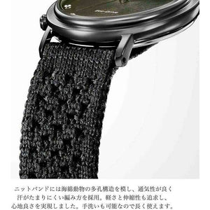 ROOK JAPAN:CITIZEN ECO-DRIVE STAINLESS STEEL/KNITTED BLACK STRAP RED DIAL LADIES WATCH EM1007-47E,JDM Watch,The Citizen