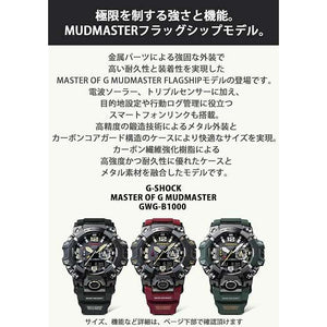 ROOK JAPAN:CASIO G-SHOCK MASTER OF G MUDMASTER SERIES ANALOG DIGITAL RED MEN WATCH GWG-B1000-1A4JF,JDM Watch,Casio G-Shock