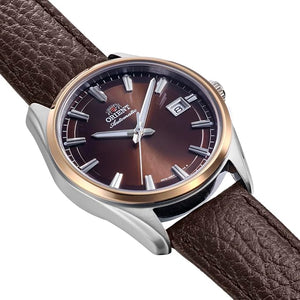 ORIENT STRETTO CONTEMPORARY AUTOMATIC LEATHER STRAP MEN WATCH RN-AC0R03Y