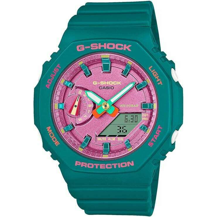ROOK JAPAN:CASIO G-SHOCK MID-SIZE MODEL GREEN & PINK ANALOG DIGITAL LADIES WATCH GMA-S2100BS-3AJF,JDM Watch,Casio G-Shock