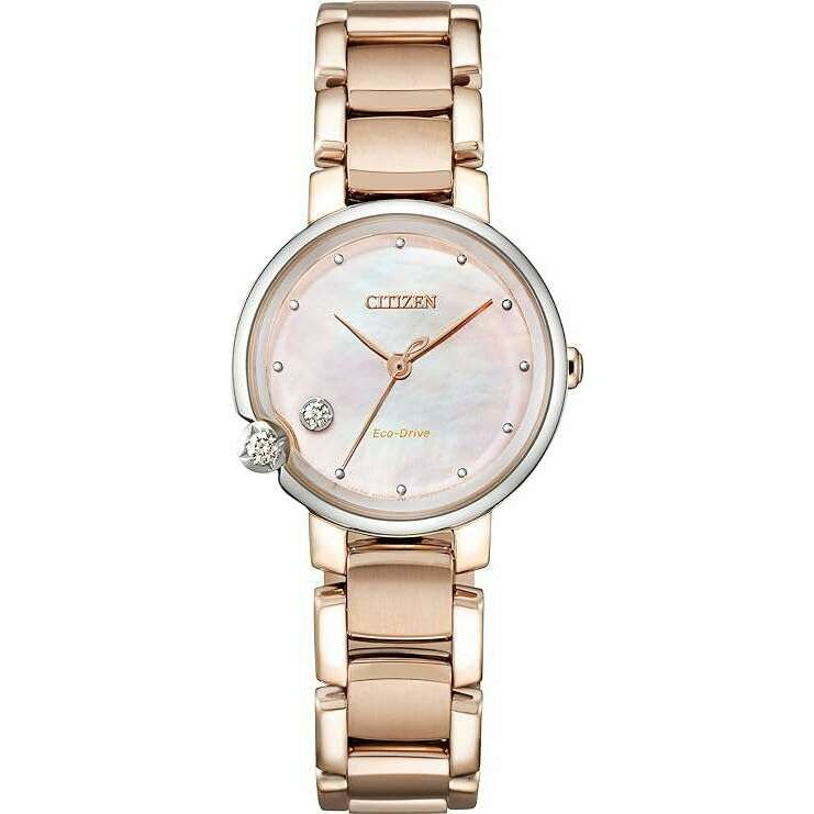 ROOK JAPAN:CITIZEN L ROUND COLLECTION ECO-DRIVE PINK STRAP PEARLY DIAL LADIES WATCH EW5588-81Y,JDM Watch,Citizen L