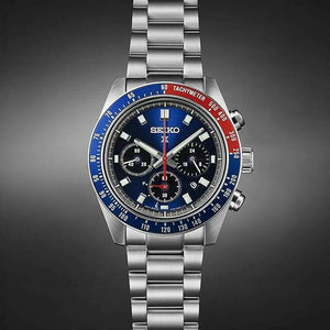 ROOK JAPAN:SEIKO PROSPEX SPEEDTIMER SOLAR CHRONOGRAPH LARGE SILVER, BLUE & RED MEN WATCH SBDL097,JDM Watch,Seiko Prospex