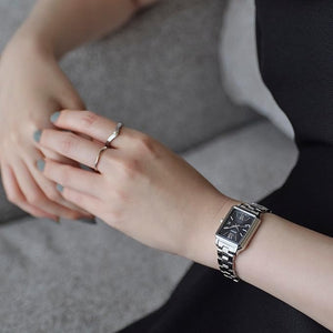 SEIKO SELECTION S SERIES SOLAR RADIO WAVE SILVER & BLACK WOMEN WATCH SWFH139