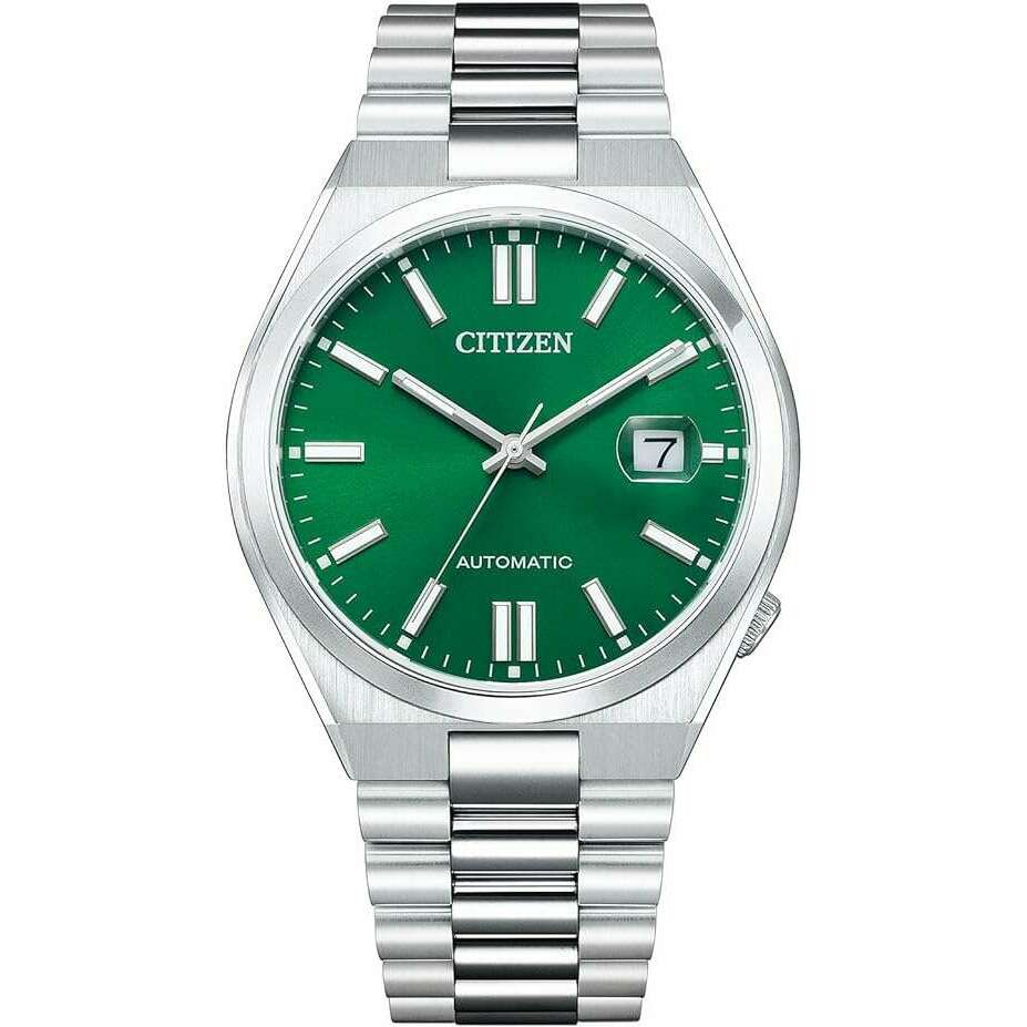 CITIZEN TSUYOSA COLLECTION MECHANICAL AUTOMATIC SILVER & GREEN MEN