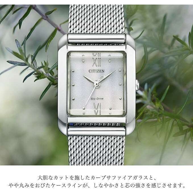 ROOK JAPAN:CITIZEN ECO-DRIVE SILVER & BLUE STRAP SQUARE MODEL LADIES WATCH EW5590-62A,JDM Watch,The Citizen